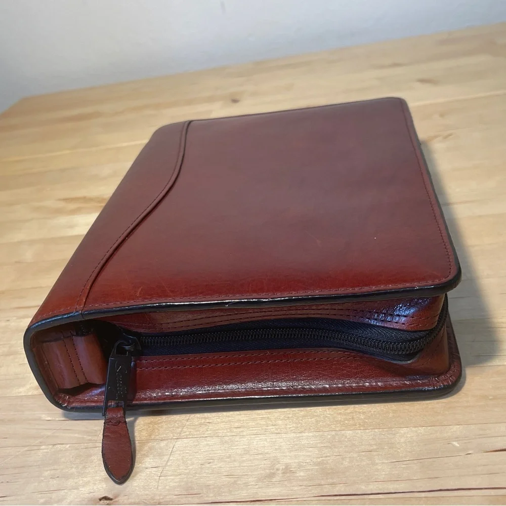 Scully Vintage Burgundy Genuine Leather Planner Binder Executive Organizer